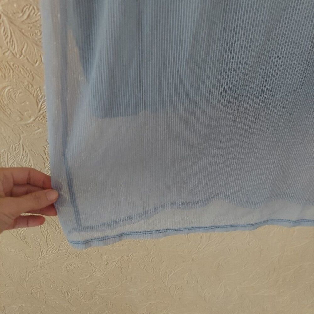 Forever 21 Light Blue Spaghetti Strap Bodycon Dress W Overlay Sz Small - Picture 3 of 10